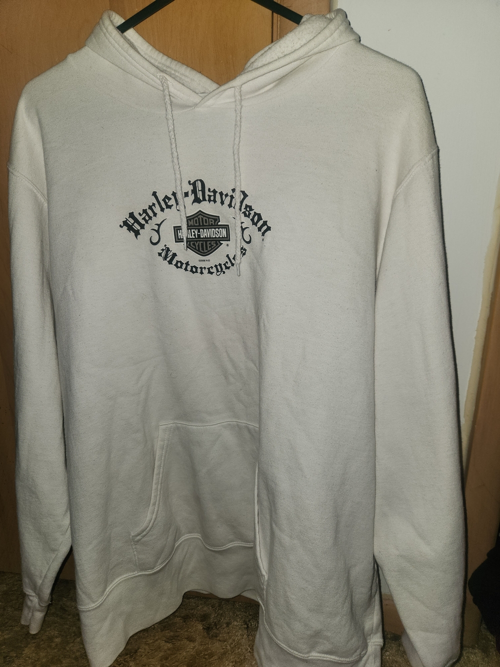 Harley-Davidson White Pullover Hoodie with Black Logo